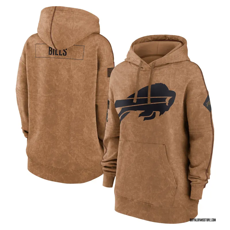 Women's Brown Buffalo Bills 2023 Salute to Service Pullover Hoodie